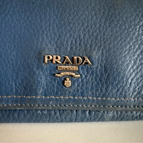 Prada Teal Blue Leather Women's Continental Wallet - Picture 5 of 13